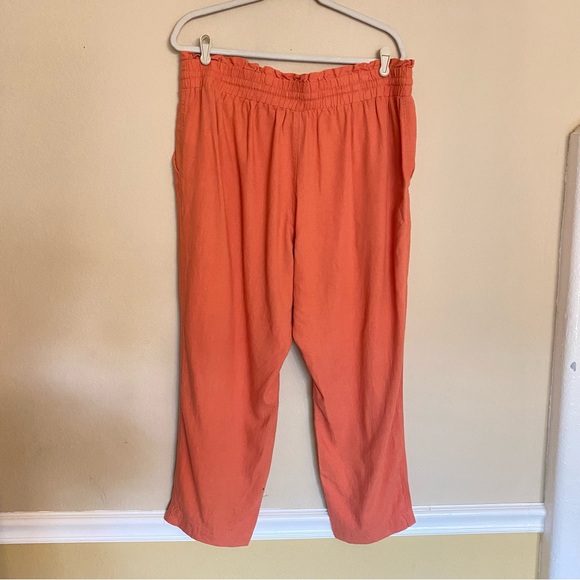 A NEW DAY SIZE XXL PAPER BAG PANTS LINEN ORANGE - Picture 2 of 12